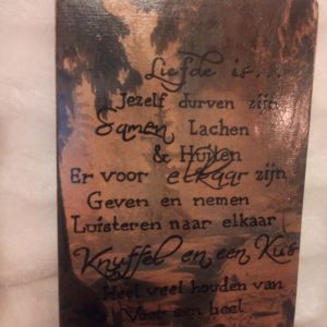 Deco-bordje: Liefde is - Tekst