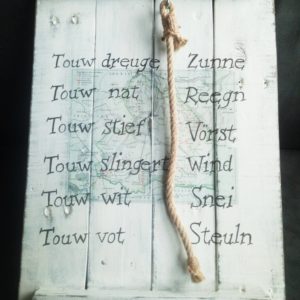 Deco-bord - Drents weerbericht - hout