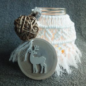 Macramé - Glazen windlicht