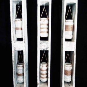Basics - Houten etage windlicht op voet