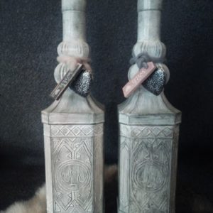 Gepimpte fles "Reliëf" met accessoires