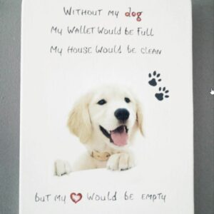 Deco-bord - Hond Golden Retriever pup op MDF