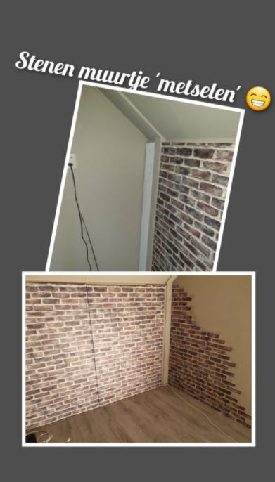 Stenen muurtje 'metselen'