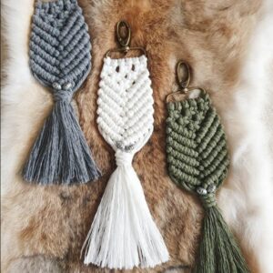 Macramé - Sleutel- / tashanger visgraat