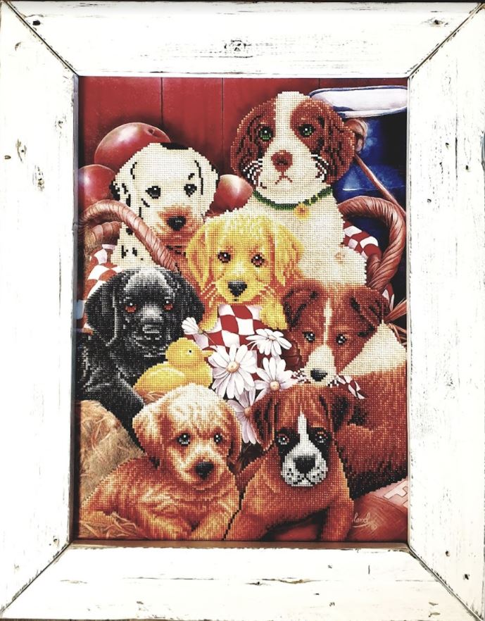 Houten lijst voor Diamond painting in landelijke stijl