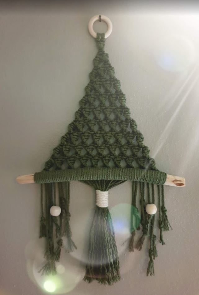 Macramé - Kerstboom aan ring