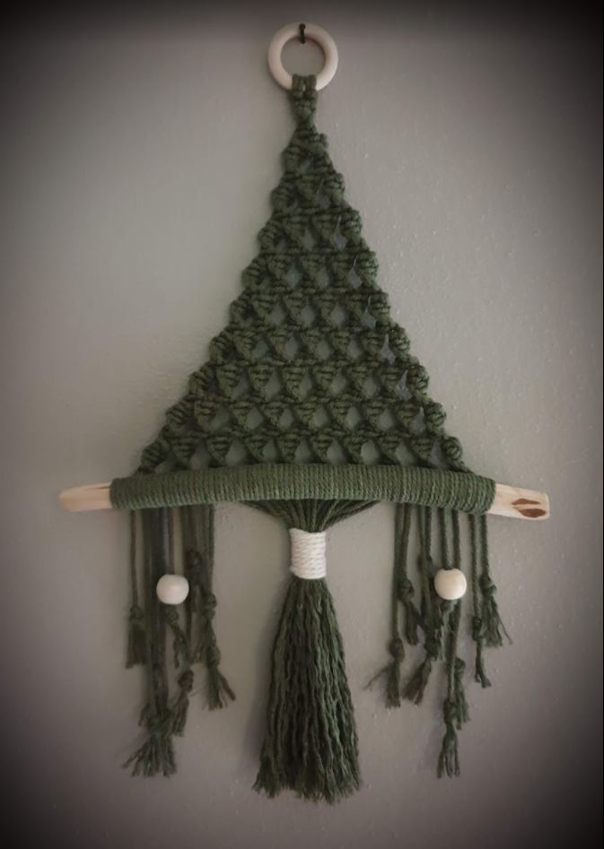 Macramé - Kerstboom aan ring