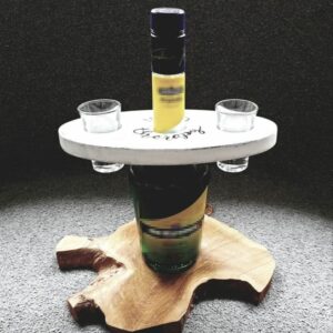 Shot-glaasjes houder landelijke stijl met gegraveerde shot-glaasjes