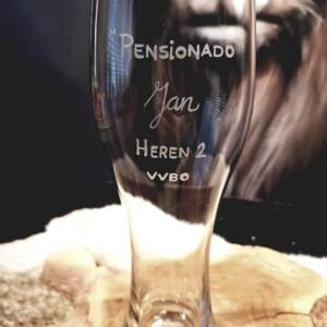 Graveren-Bierglas 'pensioen'